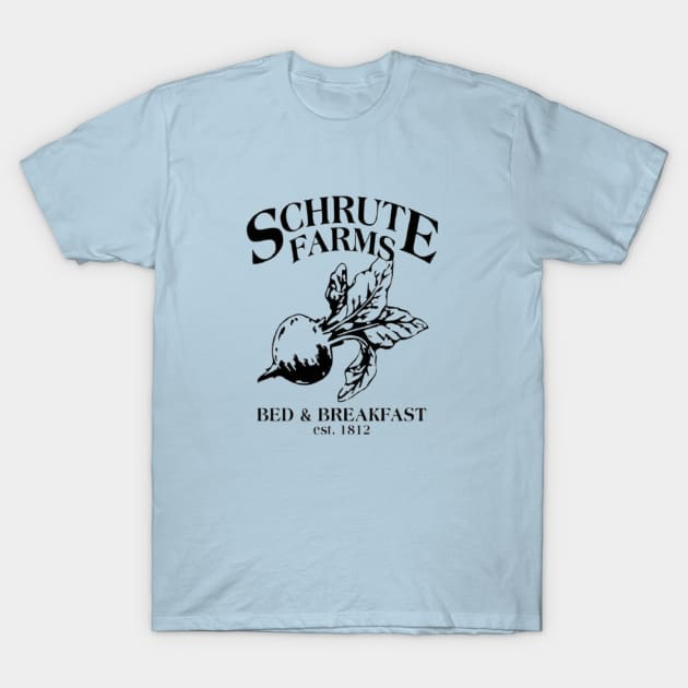 Schrute Farms Bed & Breakfast Est 1812 T-Shirt by Ghost Of A Chance 